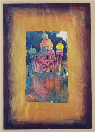 Anonimo seconda metà secolo XX - Composizione con palazzo, 2007