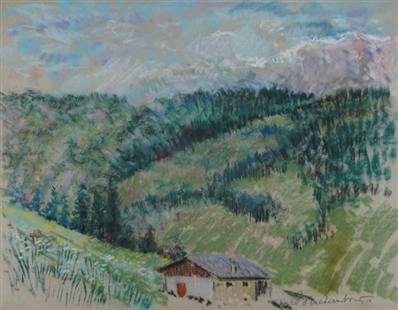 Anonimo seconda metà secolo XX - Paesaggio montano