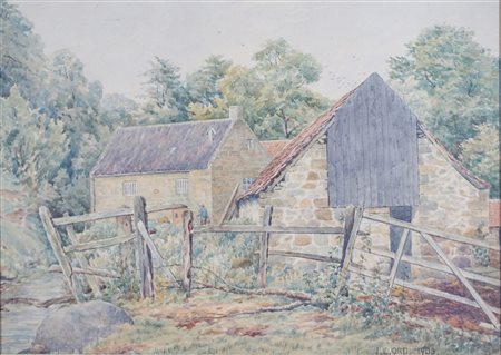 Scuola inglese del XIX secolo - Scorcio di cascina, 1903