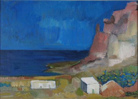 Anonimo seconda metà secolo XX - Paesaggio siciliano, 1965