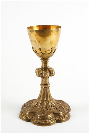  Calice liturgico in argento dorato  Cm 24x15ø