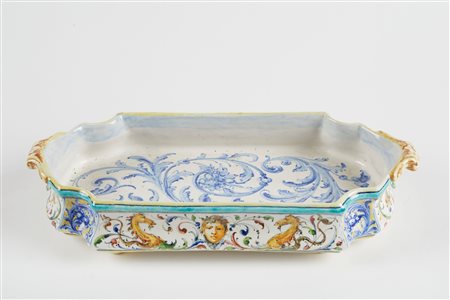 Angelo Minghetti (Bologna, 1822 - Bologna, 1885) Vaschetta Metà del XX secolo  Cm 7x36x17