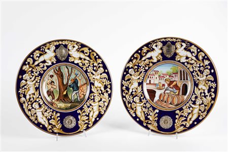 Stefani  
Coppia di piatti in ceramica 1982-1983
 Cm 30,5 Ø