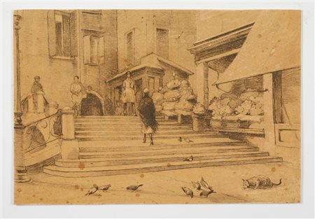  
"Scorcio di vita urbana a Venezia" 
Matita su cartoncino Cm 22x32,5