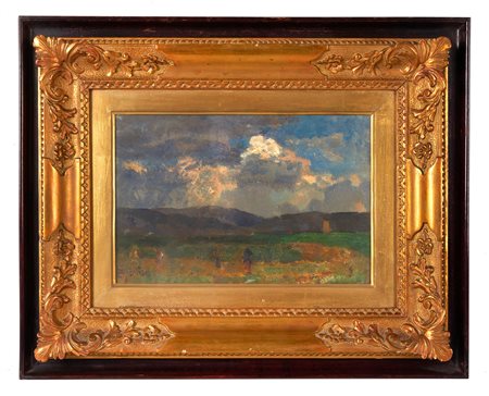 Beppe Ciardi (Venezia, 1875 - Quinto di Treviso, 1932) 
"Paesaggio" 
Olio su tavola Cm 21x31,5