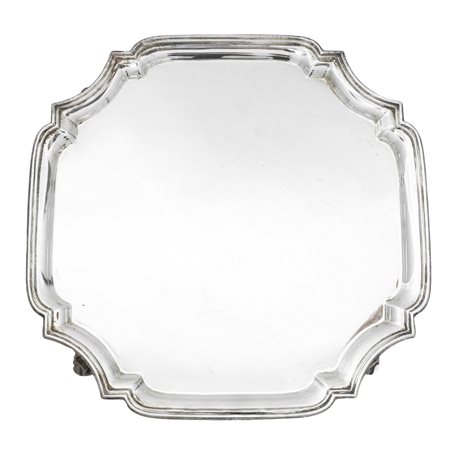 JB Chatterley &Sons Ltd (Birmingham 1970)  - Vassoio con piedi leonini in argento sterling inglese 925, 1991