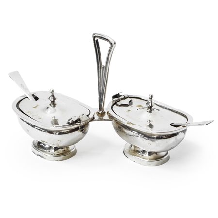 Sale e pepe con cucchiaini in argento 800