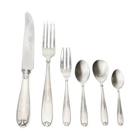 Gruppo di posate in argento 800