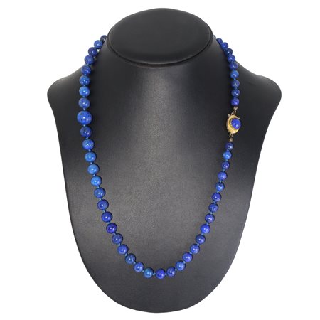 Collana in lapislazzulo con susta in oro giallo 750 con lapislazzulo centrale