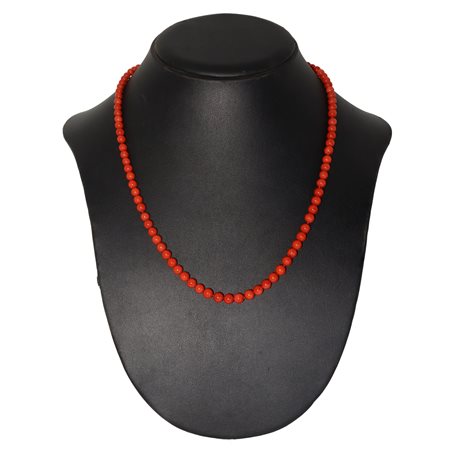 Collana in corallo con susta in oro 750 