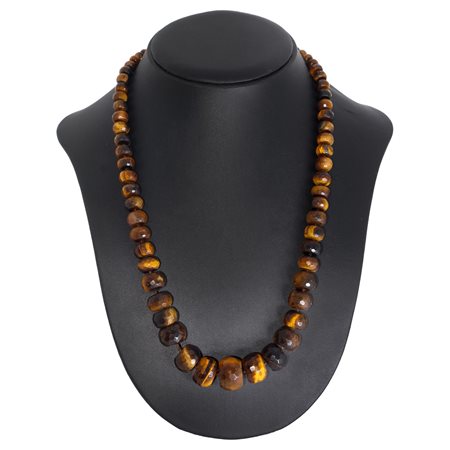 Collana in occhio di tigre con susta in argento