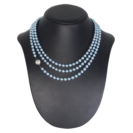 Collana di perle con susta in oro bianco 585 (14 kt)