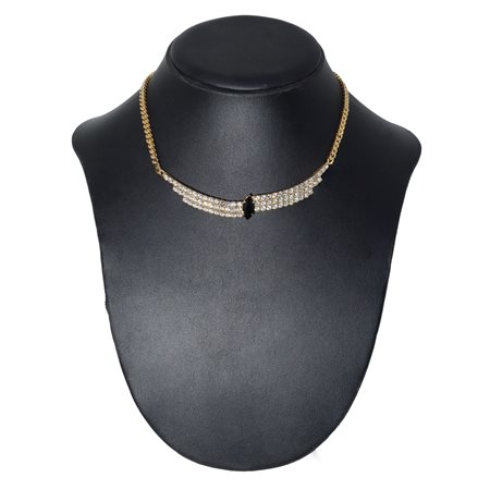 Girocollo  con strass e pietra nera, 70s