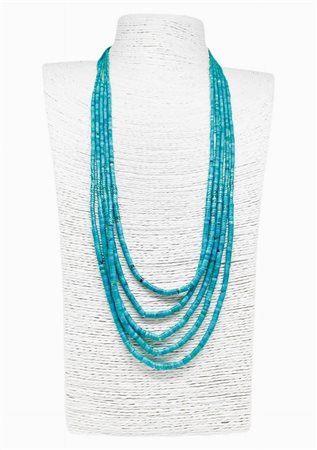 Collana a 5 fili in turchese Arizona a degradare con chiusura in argento