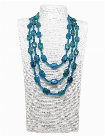 Collana a 3 fili con rondelle in apatite intramezzate da piastre in apatite blu con chiusura in argento