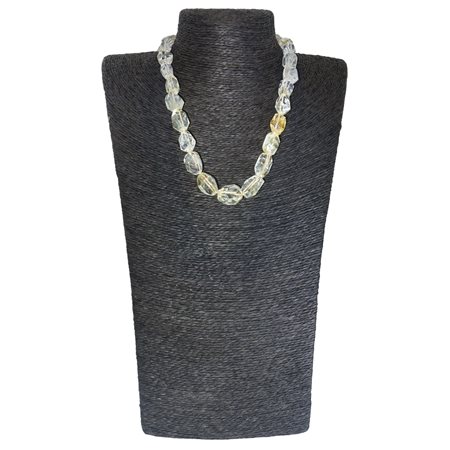 Collana in quarzo citrino sfaccettato con chiusura in argento