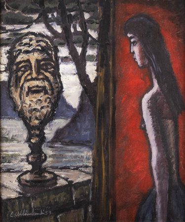 ENRICO ALIMANDI<BR>Revigliasco (Torino) 1906 - 1984<BR>"Capri" 1957