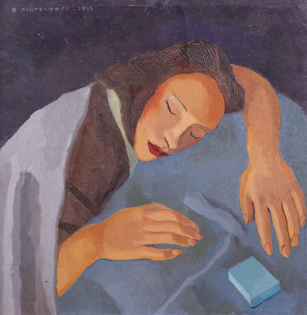 PONTE CORVO (Raffaele Pontecorvo)<BR>Roma 1910 - 1983 Torino<BR>"Figura femminile" 1945