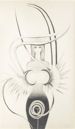 PONTE CORVO (Raffaele Pontecorvo)<BR>Roma 1910 - 1983 Torino<BR>"Senza titolo" 1980