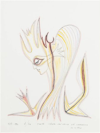 PONTE CORVO (Raffaele Pontecorvo)<BR>Roma 1910 - 1983 Torino<BR>"Senza titolo" 1974