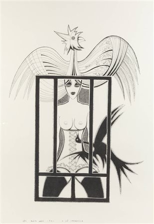 PONTE CORVO (Raffaele Pontecorvo)<BR>Roma 1910 - 1983 Torino<BR>"Senza titolo"