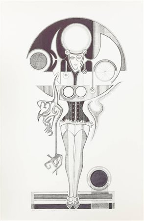 PONTE CORVO (Raffaele Pontecorvo)<BR>Roma 1910 - 1983 Torino<BR>"Senza titolo" 1974