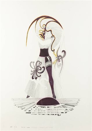 PONTE CORVO (Raffaele Pontecorvo)<BR>Roma 1910 - 1983 Torino<BR>"Senza titolo"