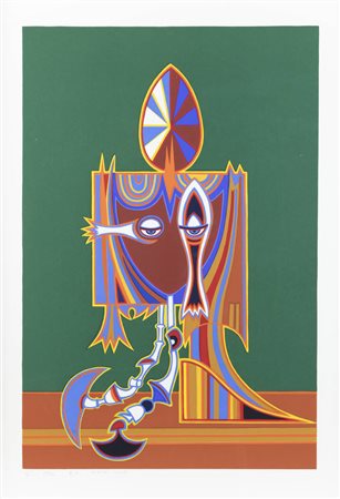 PONTE CORVO (Raffaele Pontecorvo)<BR>Roma 1910 - 1983 Torino<BR>"Senza titolo" 1974