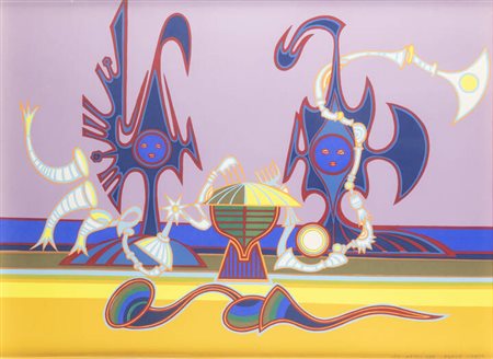 PONTE CORVO (Raffaele Pontecorvo)<BR>Roma 1910 - 1983 Torino<BR>"Senza titolo"