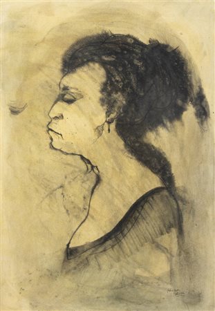 ENRICO COLOMBOTTO ROSSO<BR>Torino 1925 - 2013 Casale Monferrato (AL)<BR>"Profilo di donna"