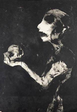 ENRICO COLOMBOTTO ROSSO<BR>Torino 1925 - 2013 Casale Monferrato (AL)<BR>"Figura con teschio"