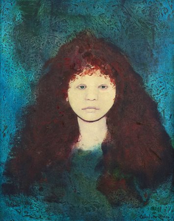 ENRICO COLOMBOTTO ROSSO<BR>Torino 1925 - 2013 Casale Monferrato (AL)<BR>"Volto femminile"