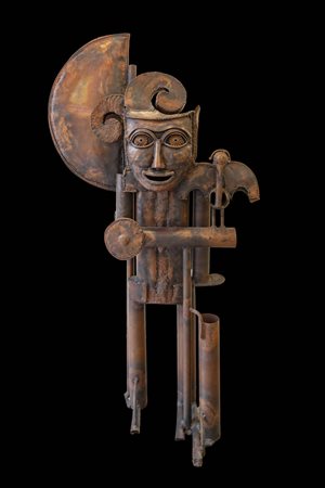 MARIO MOLINARI<BR>Coazze (TO) 1930 - 2000 Torino<BR>"Falconiere di mezza luna" 1977