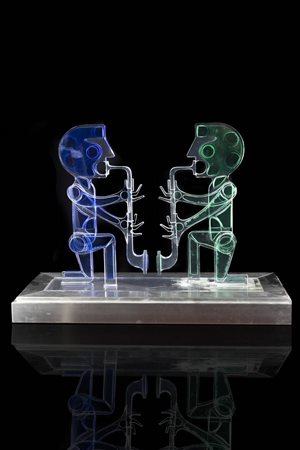 MARIO MOLINARI<BR>Coazze (TO) 1930 - 2000 Torino<BR>"Senza titolo (Suonatori)"