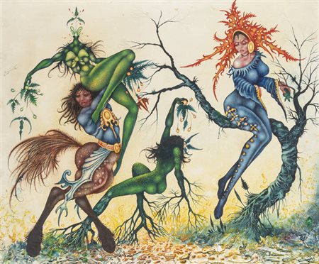 ANTONIO CANNATA<BR>Militello (CT) 1945<BR>"Scena fantastica"