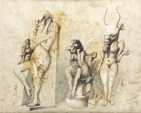 JAN LEBENSTEIN<BR>Brest (Bielorussia) 1930 - 1999 Cracovia (Polonia)<BR>"Au sous-sol du Louvre"