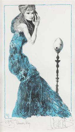 HELMUT LEHERB<BR>Vienna (Austria) 1933 - 1997<BR>"Chanson bleu" Parigi 1970