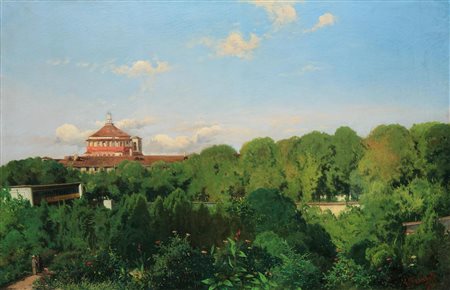 Gaetano Fasanotti (1831-1882) - Veduta di Santa Maria delle Grazie, Milano