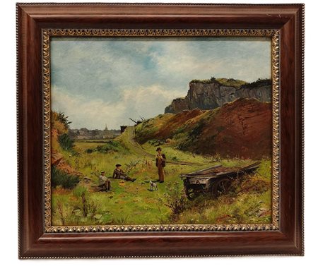 francese XX secolo - paesaggio con figure