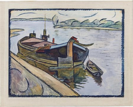 Vladimir Baranoff-Rossinè (1888-1944) - Péniche Amarée 1910