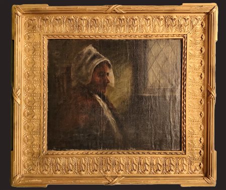 Scuola Europea XIX secolo - Ritratto di popolana