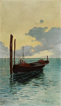 Riccardo Pellegrini (1863-1934) - Pescatori in mare 1893