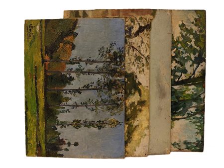 Scuola francese XX sec - Paesaggi