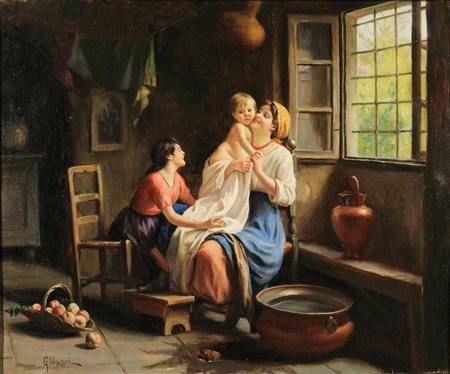 Giuseppe Magni (1869-1956) - Il bagnetto