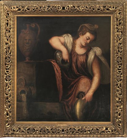 S cuola veneta , fine sec. XVI - inizi XVII ALLEGORIA DELLA TEMPERANZA olio...