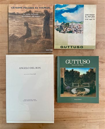 RENATO GUTTUSO, ANGELO DEL BON E GIUSEPPE PELLIZZA DA VOLPEDO - Lotto unico di 4 cataloghi