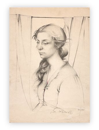 MARIO DONIZETTI (1932) - Senza Titolo (Ritratto femminile)