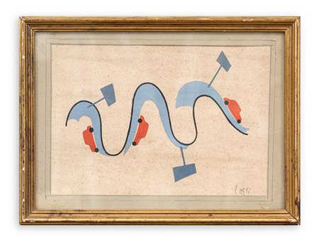 CORRADO CAGLI (1910-1976) - Senza Titolo (Automobili)