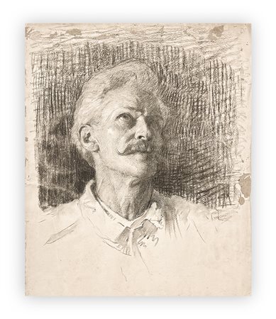 GIOVANNI GUARLOTTI (1869-1954) - Ritratto d'uomo con i baffi