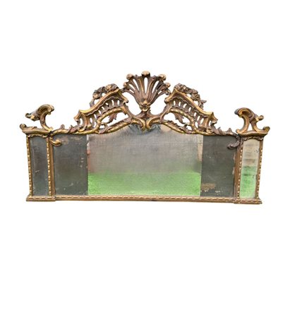 Specchiera modello caminiera, periodo XVIII/XIX secolo. Dimensioni: h84x155...
